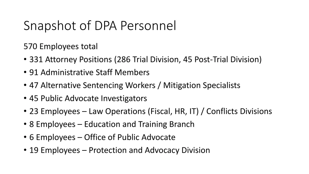 snapshot of dpa personnel