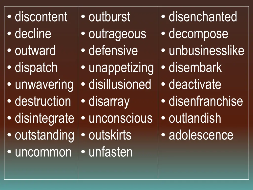 discontent decline outward dispatch unwavering 5