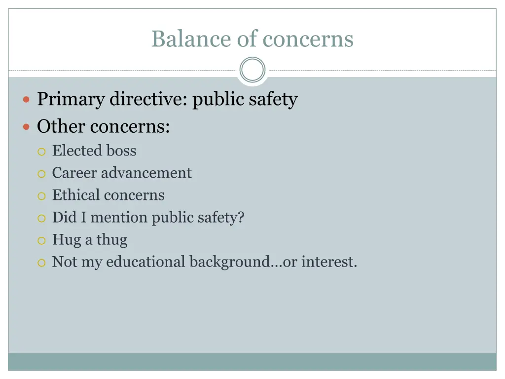 balance of concerns