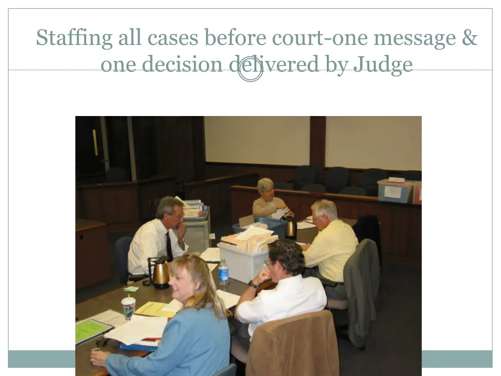 staffing all cases before court one message