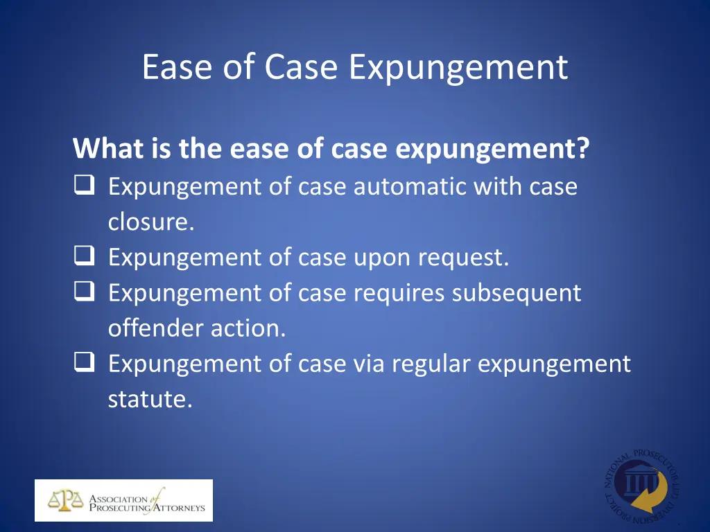 ease of case expungement