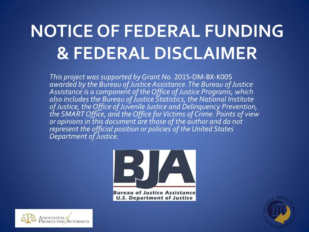 notice of federal funding federal disclaimer