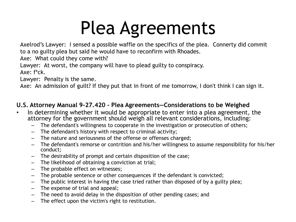 plea agreements