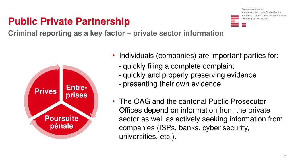 public private partnership criminal reporting