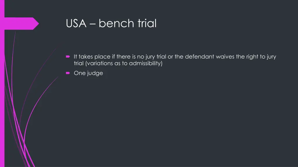 usa bench trial