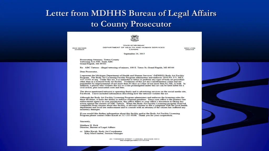 letter from mdhhs bureau of legal affairs