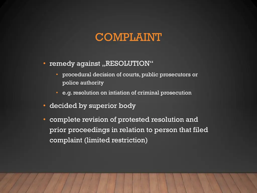 complaint