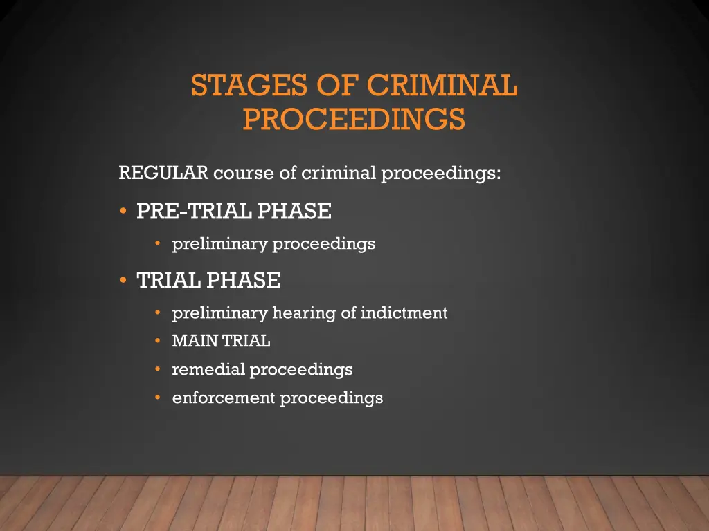 stages of criminal proceedings 1