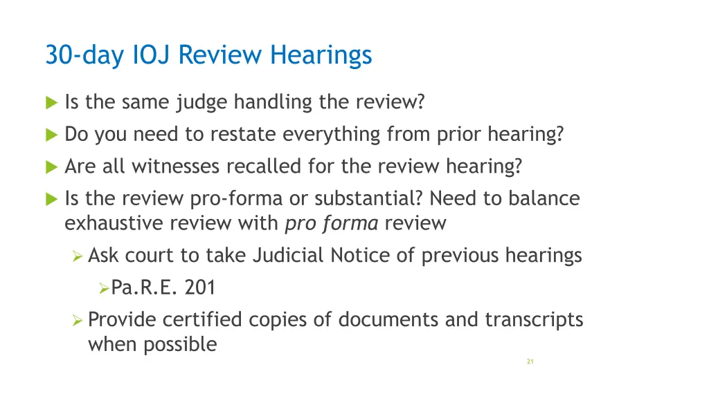 30 day ioj review hearings