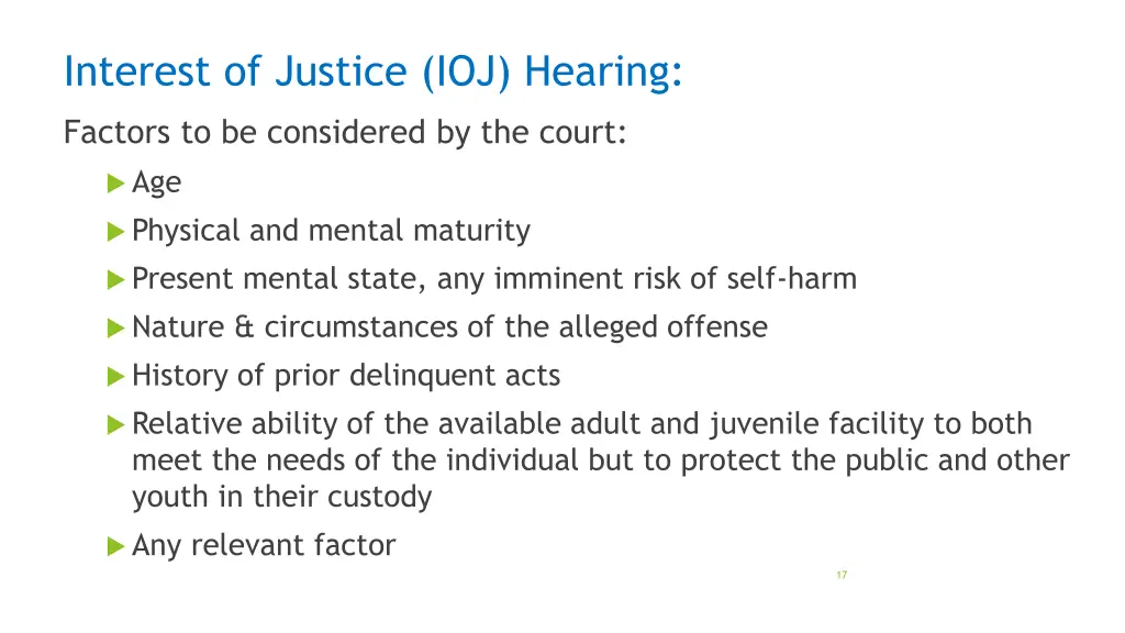 interest of justice ioj hearing