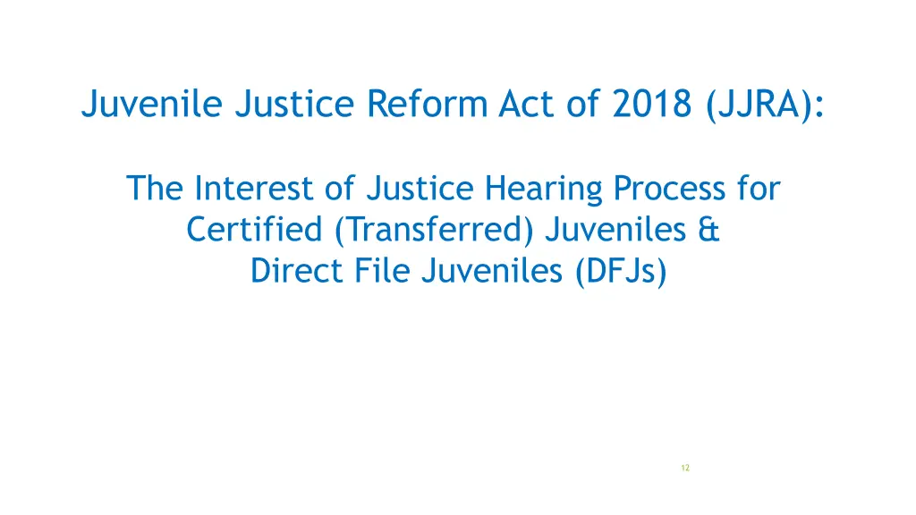 juvenile justice reform act of 2018 jjra