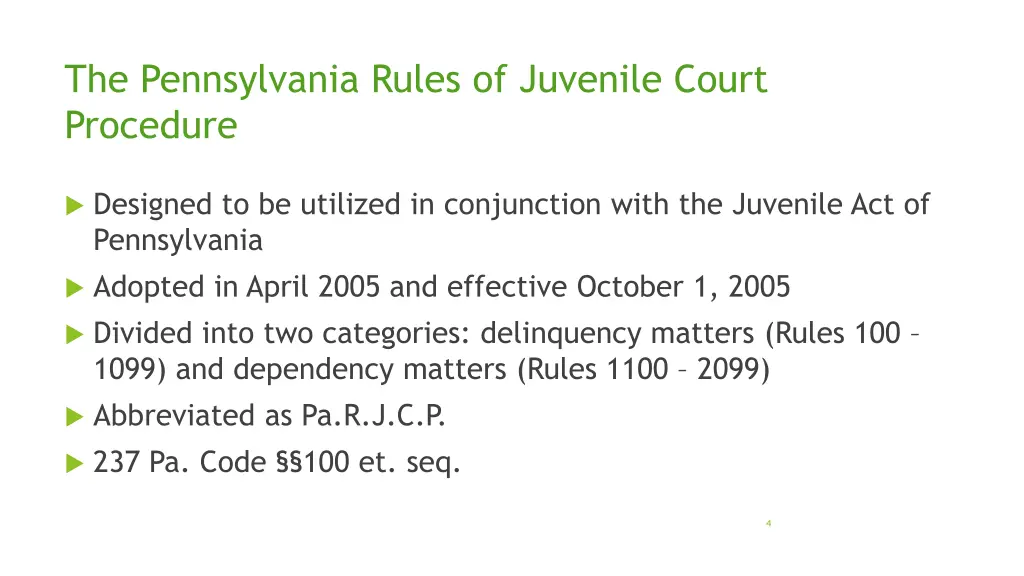 the pennsylvania rules of juvenile court procedure