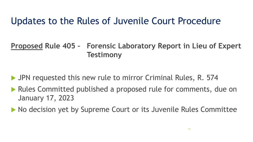 updates to the rules of juvenile court procedure 1