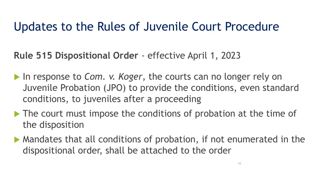 updates to the rules of juvenile court procedure