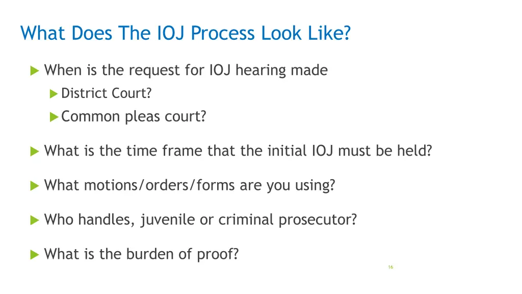 what does the ioj process look like