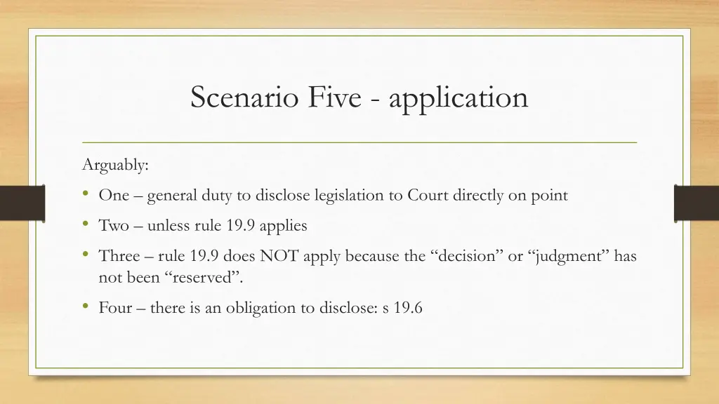 scenario five application