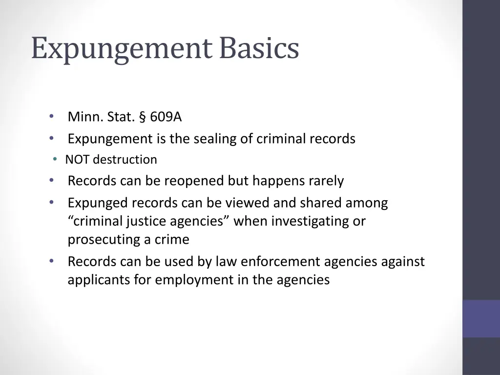 expungement basics