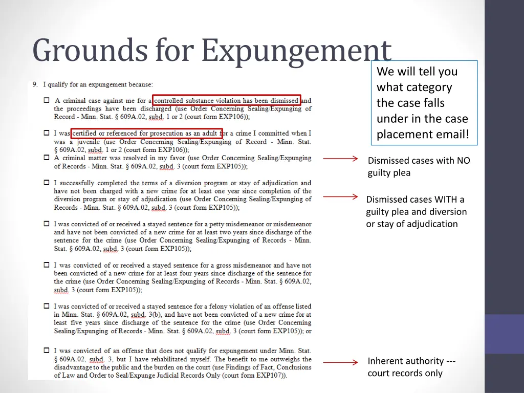 grounds for expungement