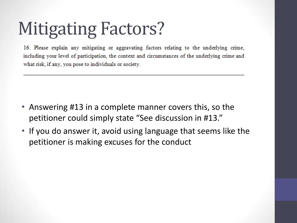 mitigating factors