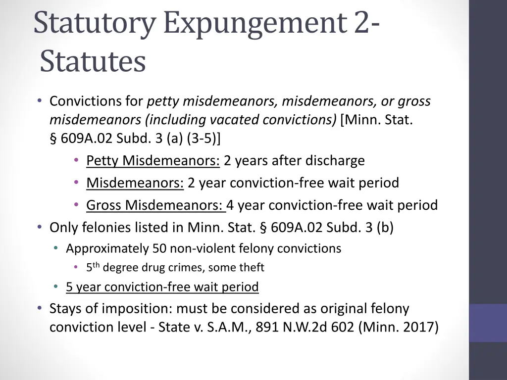 statutory expungement 2 statutes