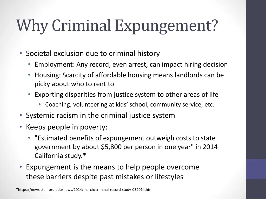 why criminal expungement