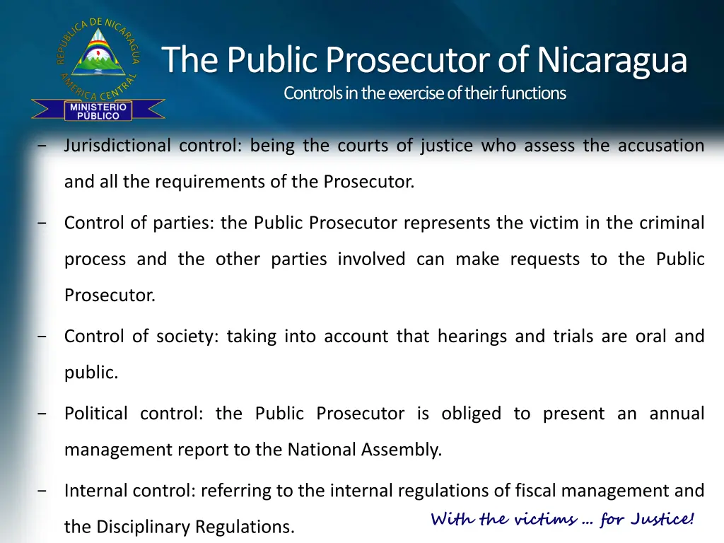 the public prosecutor of nicaragua controls