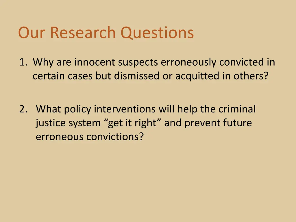 our research questions