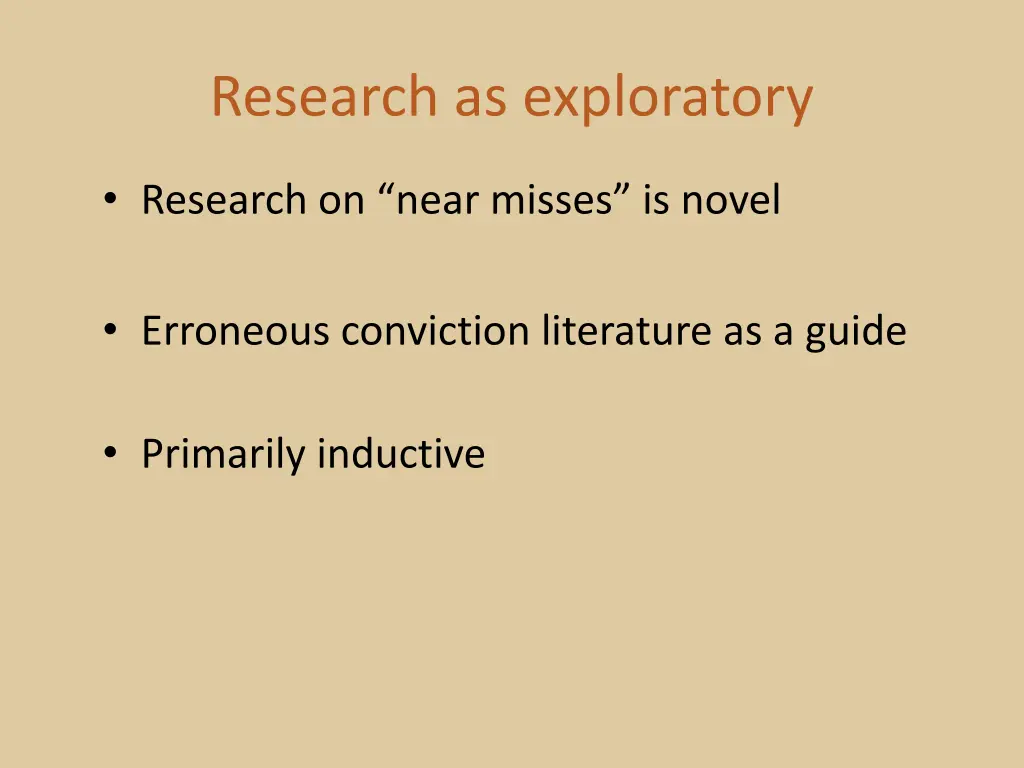 research as exploratory