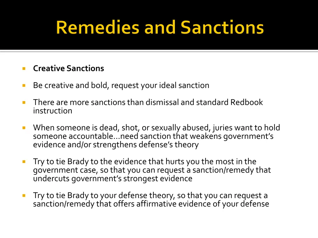 creative sanctions