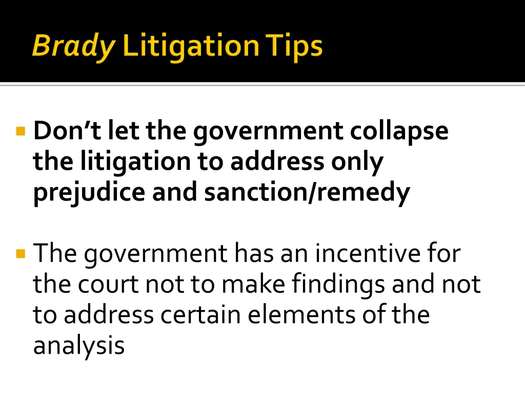 don t let the government collapse the litigation