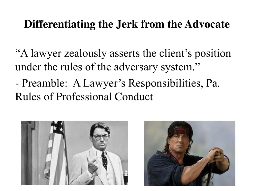 differentiating the jerk from the advocate