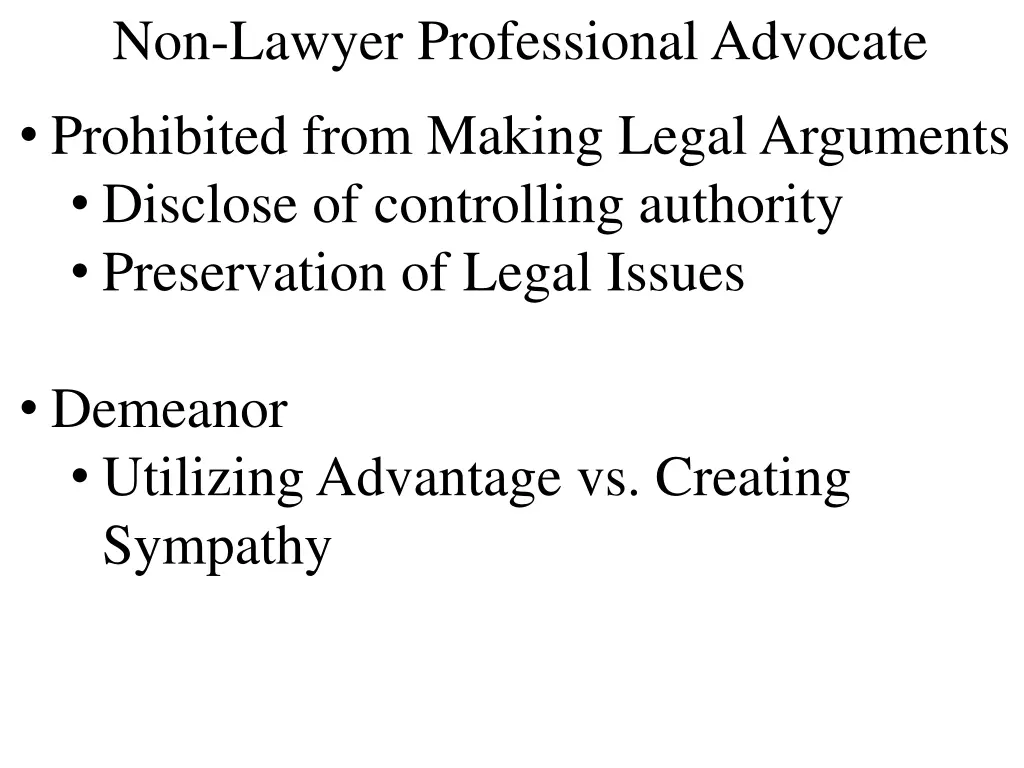 non lawyer professional advocate