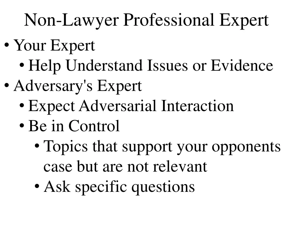 non lawyer professional expert your expert help