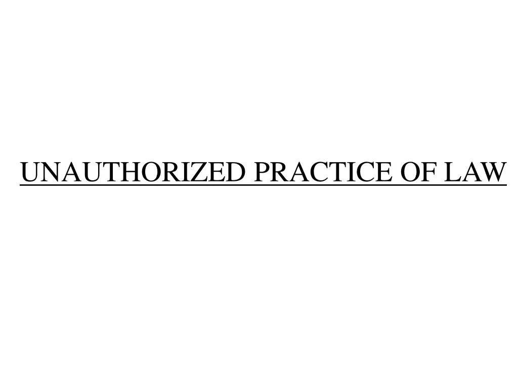 unauthorized practice of law