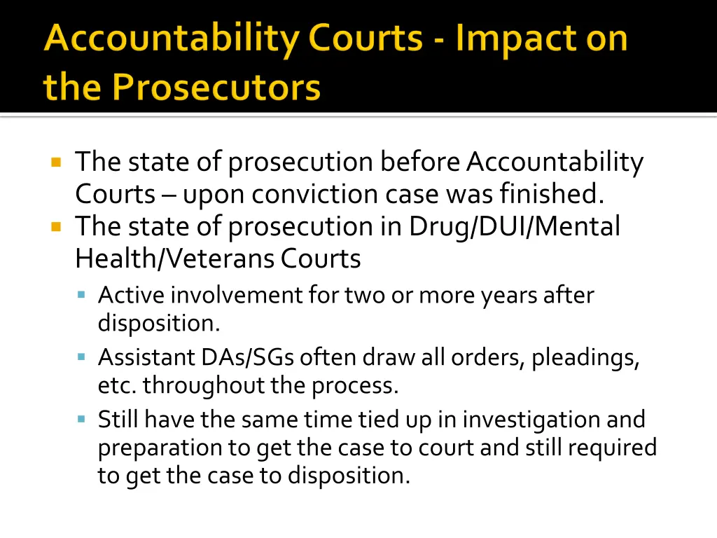 the state of prosecution before accountability