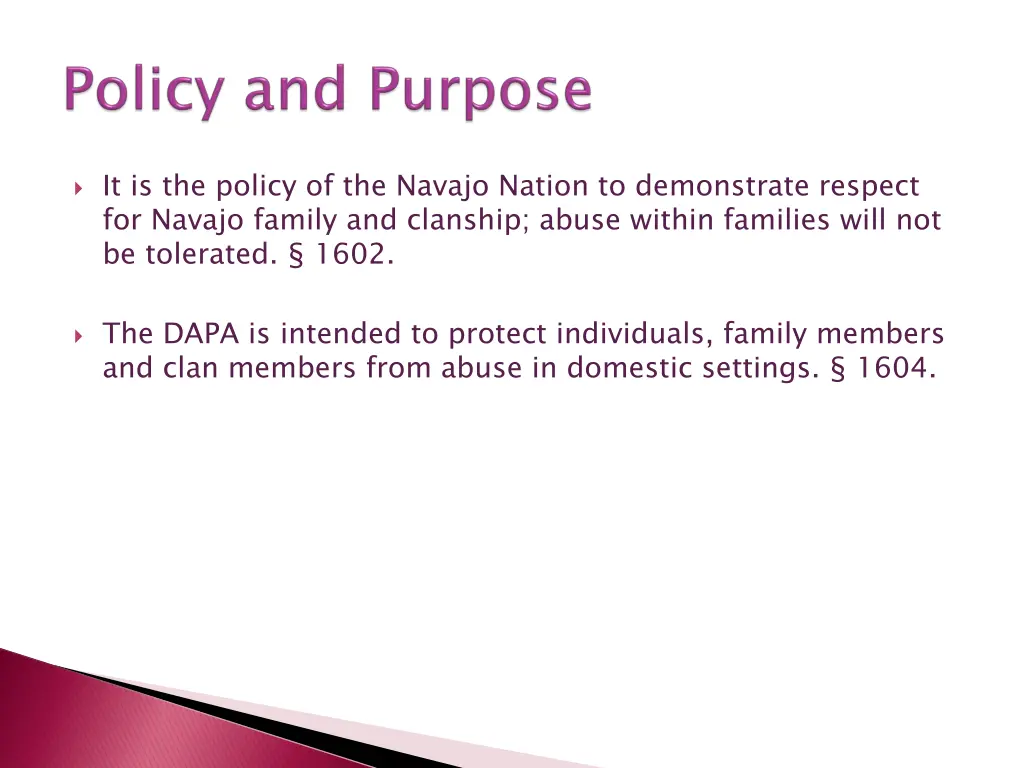 it is the policy of the navajo nation