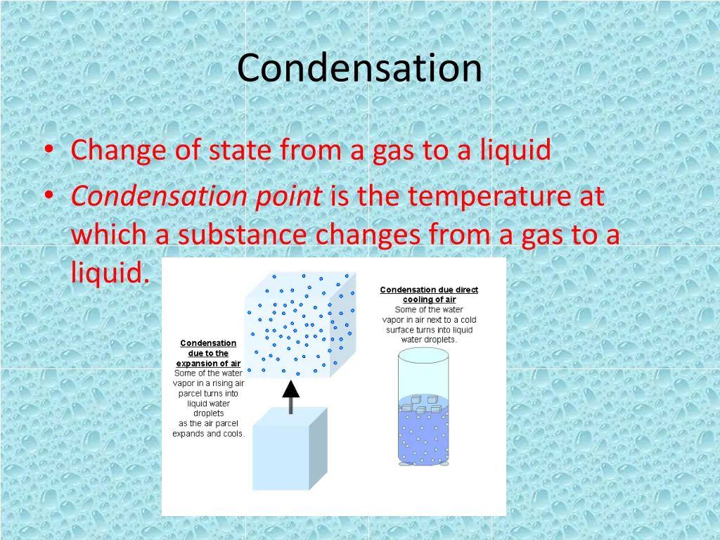 condensation