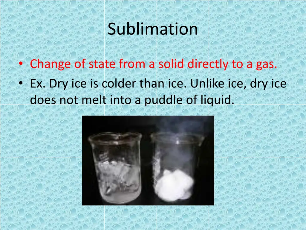 sublimation