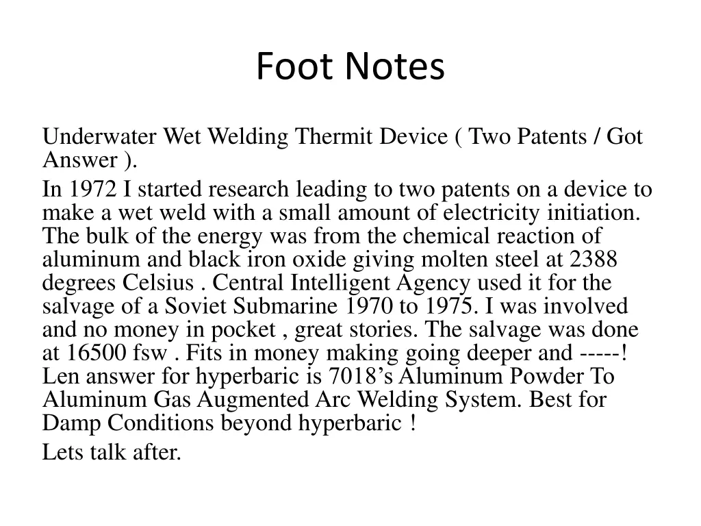 foot notes