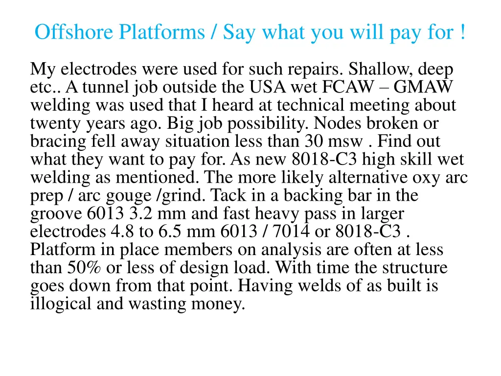 offshore platforms say what you will pay for