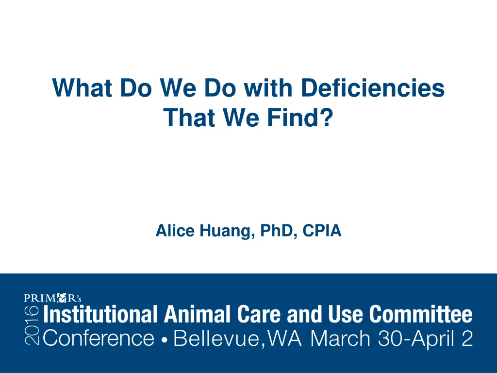 what do we do with deficiencies that we find