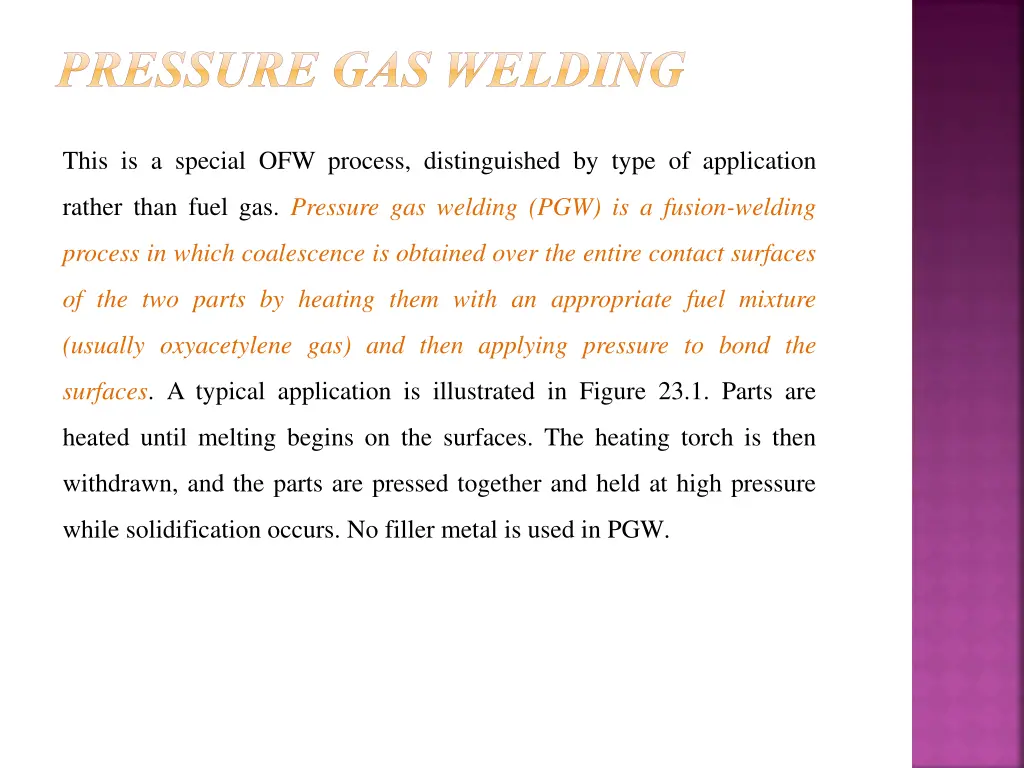 pressure gas welding