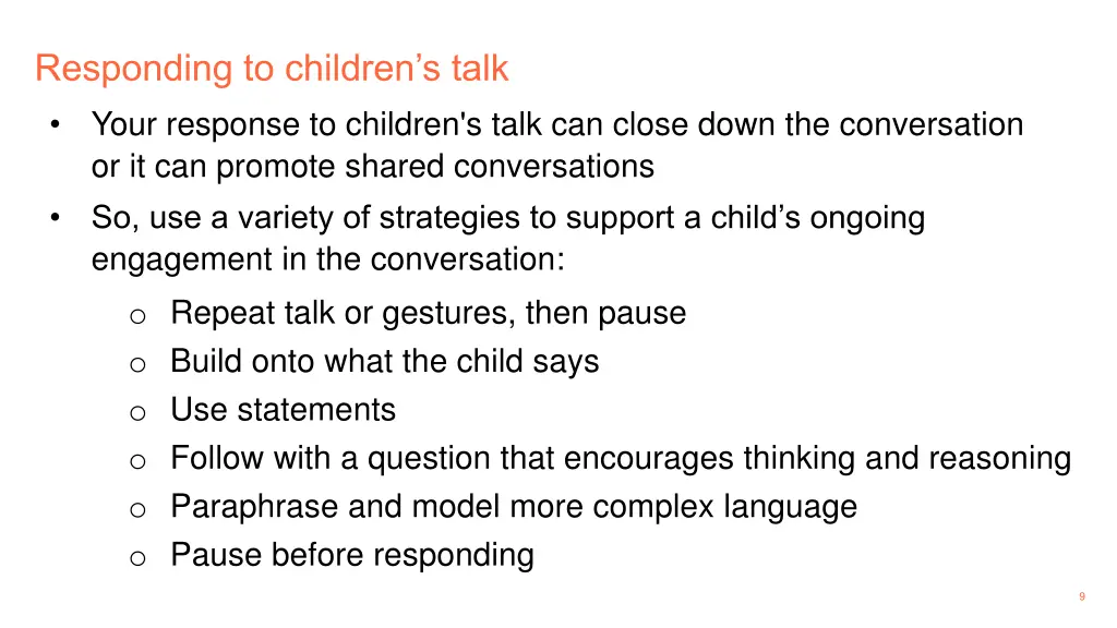 responding to children s talk your response