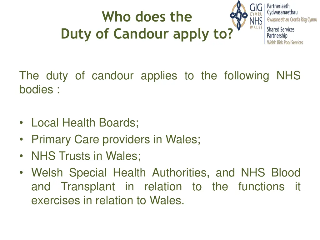 who does the duty of candour apply to