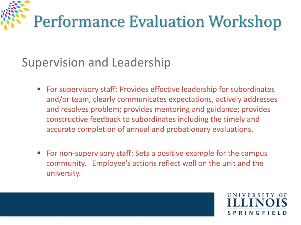 performance evaluation workshop 15