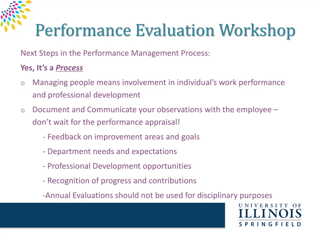 performance evaluation workshop 21