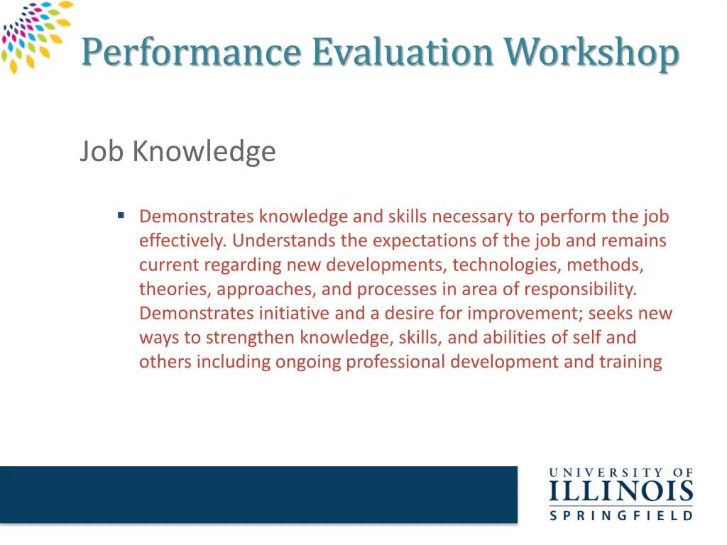 performance evaluation workshop 7