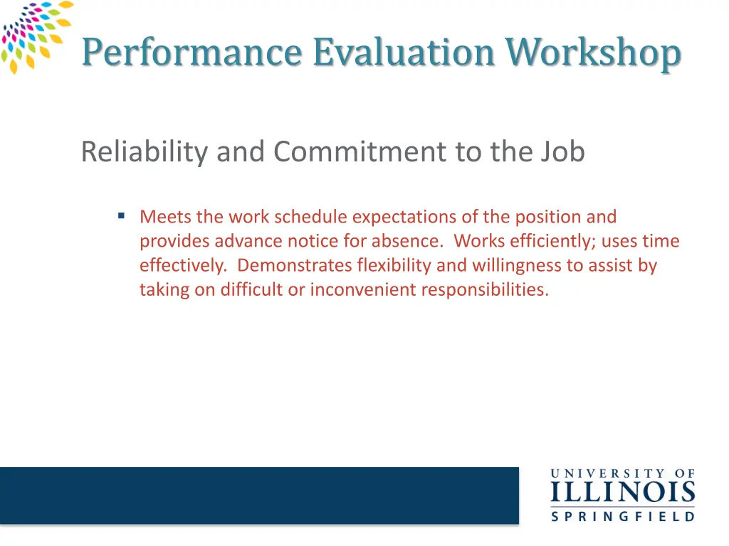 performance evaluation workshop 9