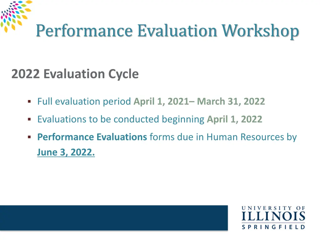 performance evaluation workshop