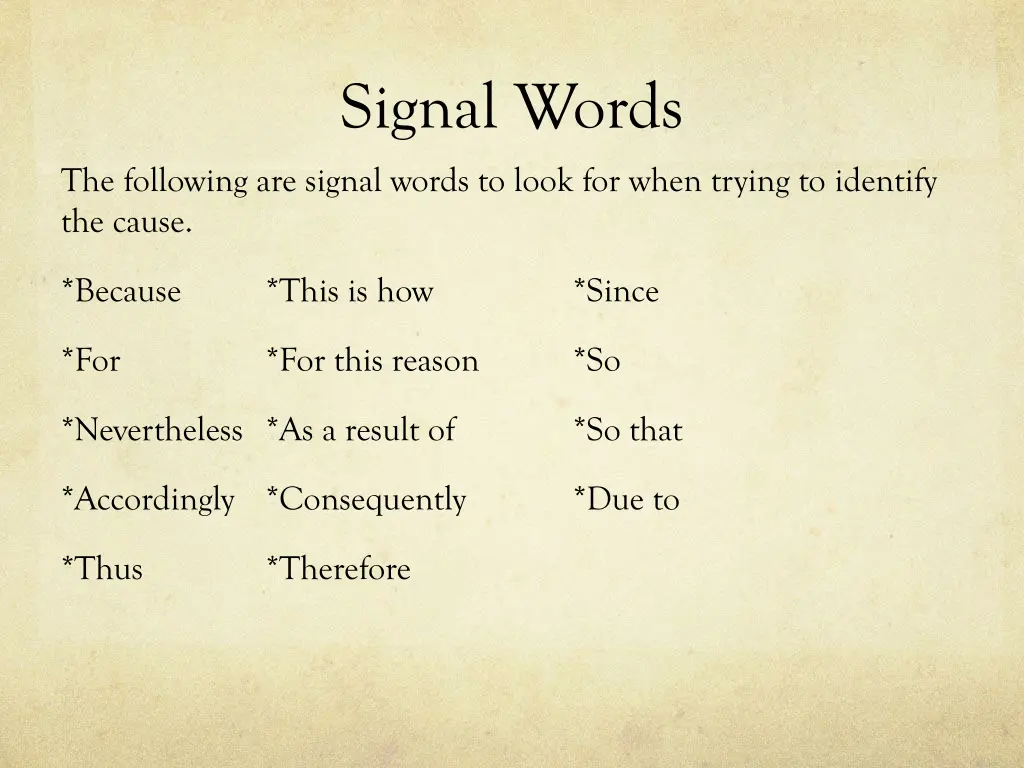 signal words